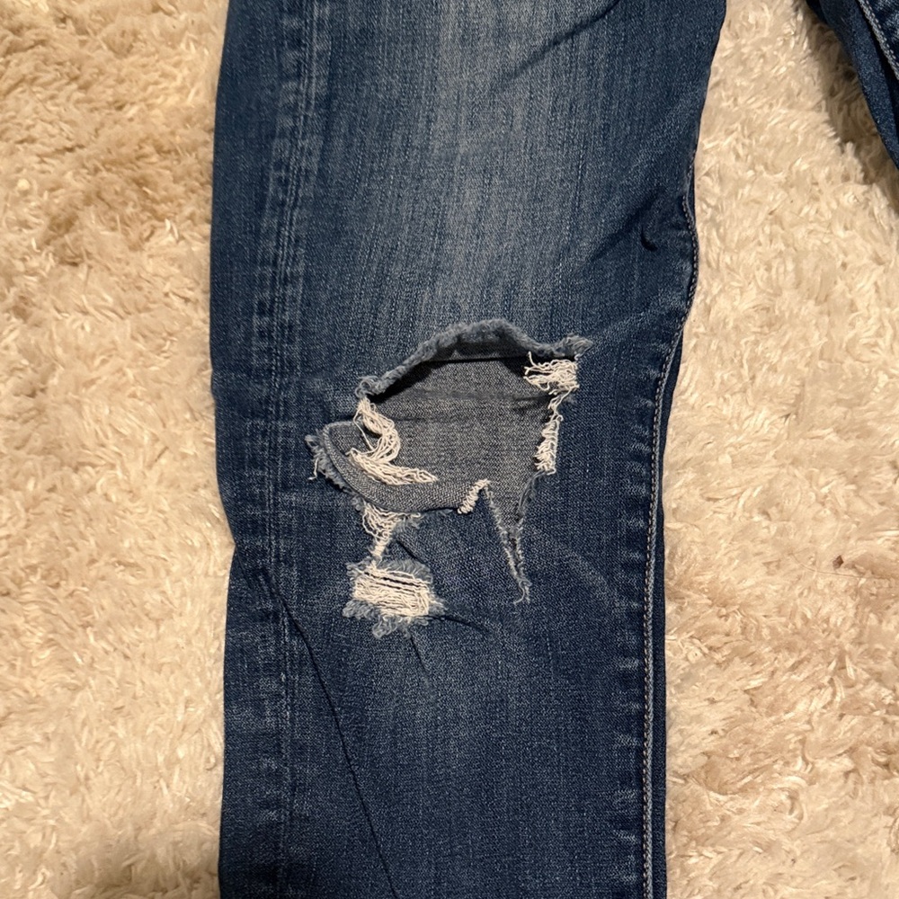 AEO Dark Blue Distressed Skinny Jeans - Picture 13 of 15